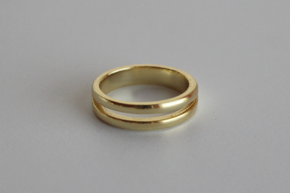 18k Gold Double Banded Ring